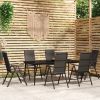 7 Piece Patio Dining Set Black