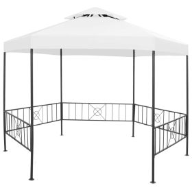 Garden Gazebo 127.2"x108.3"x104.3" White 0.6 oz/ft²