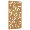 Patio Wall Decoration 41.3"x21.7" Corten Steel Bamboo Leaf Design