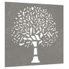 Patio Wall Decoration 21.7"x21.7" Corten Steel Tree Design