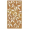 Patio Wall Decoration 41.3"x21.7" Corten Steel Bamboo Leaf Design