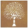 Patio Wall Decoration 21.7"x21.7" Corten Steel Tree Design