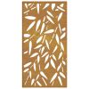 Patio Wall Decoration 41.3"x21.7" Corten Steel Bamboo Leaf Design