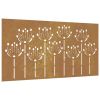 Patio Wall Decoration 41.3"x21.7" Corten Steel Flower Design