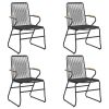 Patio Chairs 4 pcs Black 22.8"x23.2"x33.7" PVC Rattan