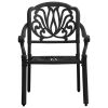 5 Piece Bistro Set Cast Aluminum Black