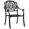 5 Piece Bistro Set Cast Aluminum Black