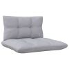 4-Seater Patio Sofa with Gray Cushions Solid Pinewood