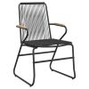 Patio Chairs 4 pcs Black 22.8"x23.2"x33.7" PVC Rattan