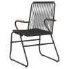 Patio Chairs 4 pcs Black 22.8"x23.2"x33.7" PVC Rattan