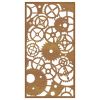 Patio Wall Decoration 41.3"x21.7" Corten Steel Gear Wheel Design