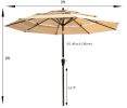 9Ft 3-Tiers Outdoor Patio Umbrella with Crank and tilt and Wind Vents for Garden Deck Backyard Pool Shade Outside Deck Swimming Pool RT