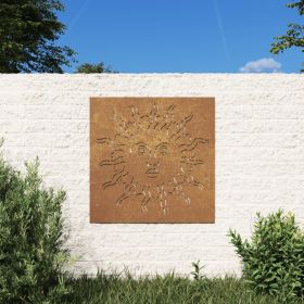 Patio Wall Decoration 21.7"x21.7" Corten Steel Sun Design (SKU: 824501)