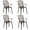 5 Piece Bistro Set Cast Aluminum Bronze